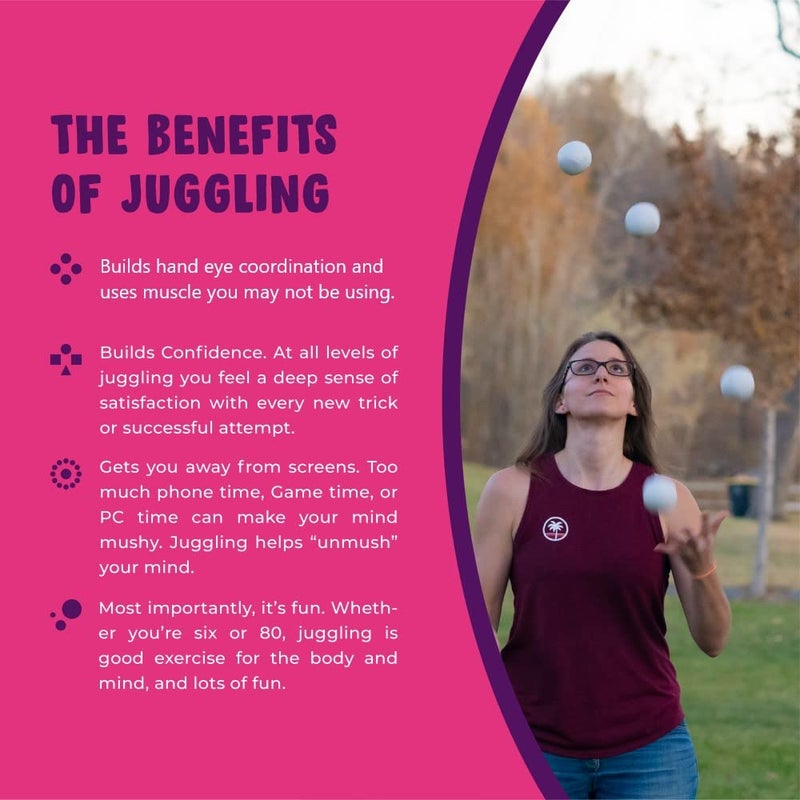 Zeekio Tie Dye Festival Juggling Balls - [Set of 3] 6-Panel Balls, Millet Field, 120g Each, Pink/Blue/White Swirl - Image 4